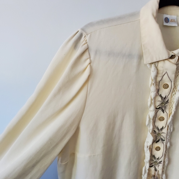 Vintage Your sixth sense oversized boho linen blend blouse - Picture 2 of 11